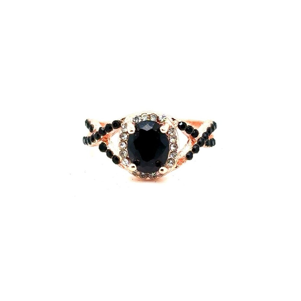 Onyx Colored Stone‎ Rose Gold Band Ring